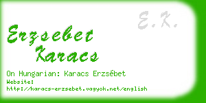 erzsebet karacs business card