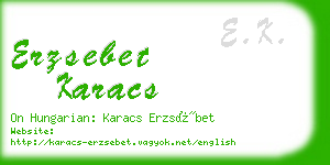 erzsebet karacs business card